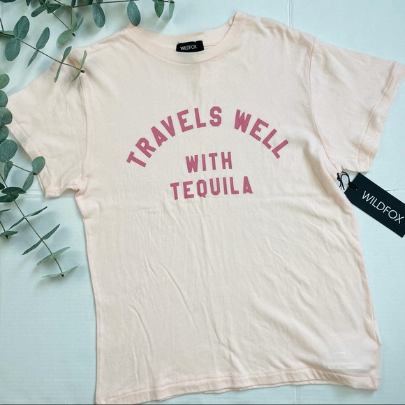 Wild Fox “Travels Well With Tequila” Graphic Tee - Picture 1 of 5